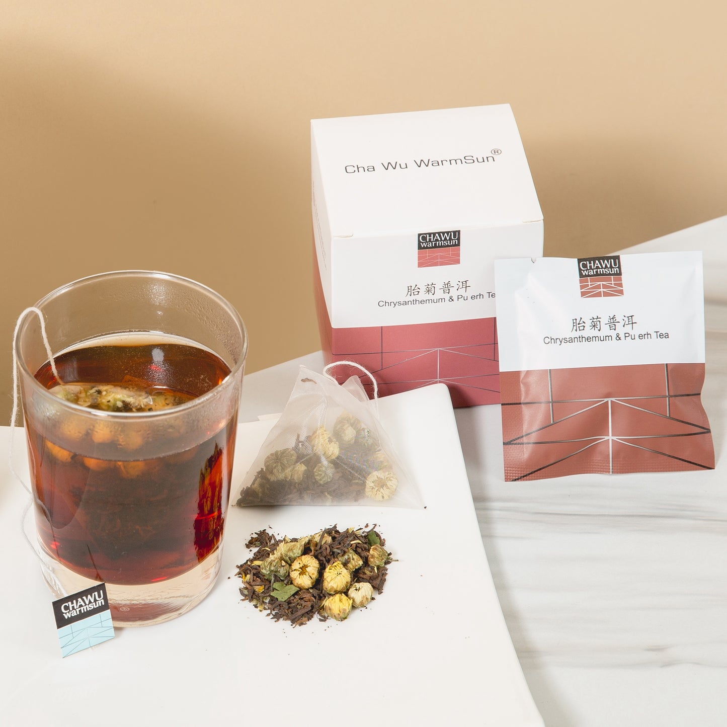 Cha Wu-4 Flavor Combination Gift Bag,32 Tea bags,A Month's Tea Gift,8 Count/Boxs(Pack of 4)