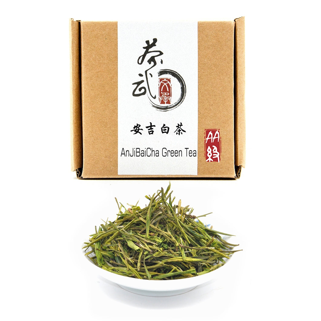 تشا وو-AnJiBaiCha الشاي الأخضر، الشاي الأخضر الصيني ورقة فضفاضة.
