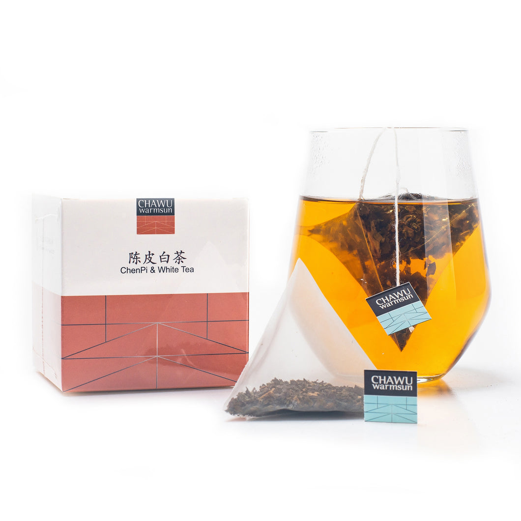 Cha Wu-ChenPi & Album Tea Sacculos,16 Tea sacculos,8 Comes/Box(Pack of 2),3 Annorum ChenPi cum ShouMei White Tea Solveris Folium