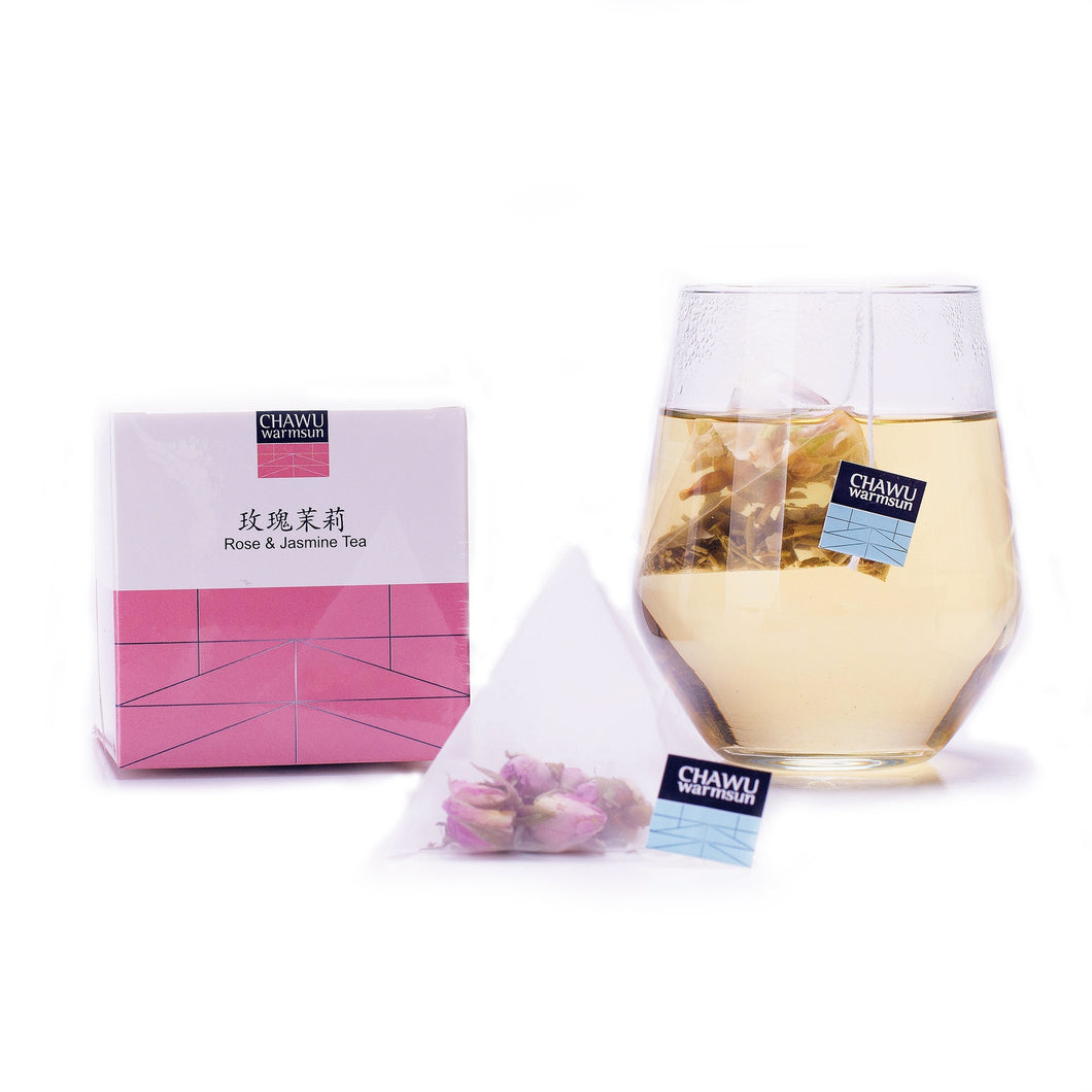 Cha Wu-Rose & жасмин чайные пакетики, 16 чайные пакетики, 8 граф/ящик (пакет 2), естественный бутон чая розы с высокомарочным жасминовым зеленым листья чая свободные