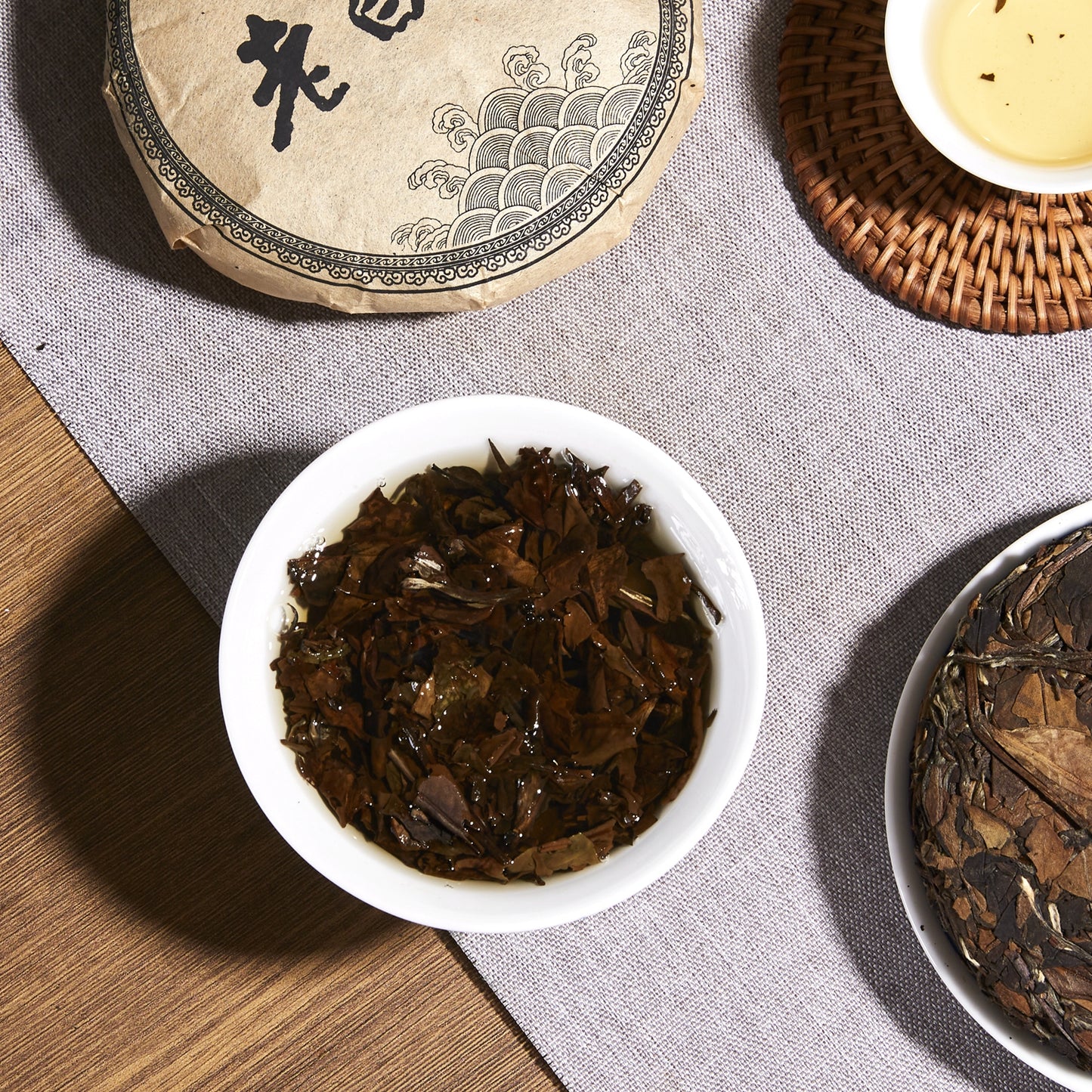 ChaWuWarmSun-ShouMei White Tea Cake,100g/3.52oz,FuDing Shou Mei Bai Cha Chinese Tea
