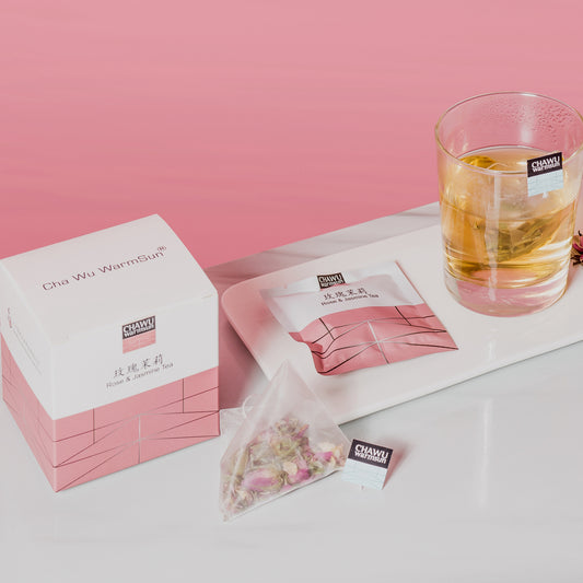 Cha Wu-Rose & Jasmine Tea Bags,16 Tea bags,8 Count/Box(Pack of 2),Natural Rose Tea Bud with High Quality Jasmine Green Tea loose leaf