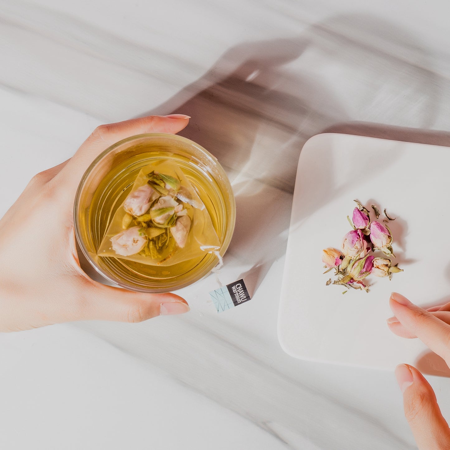 Cha Wu-Rose & Jasmine Tea Bags,16 Tea bags,8 Count/Box(Pack of 2),Natural Rose Tea Bud with High Quality Jasmine Green Tea loose leaf