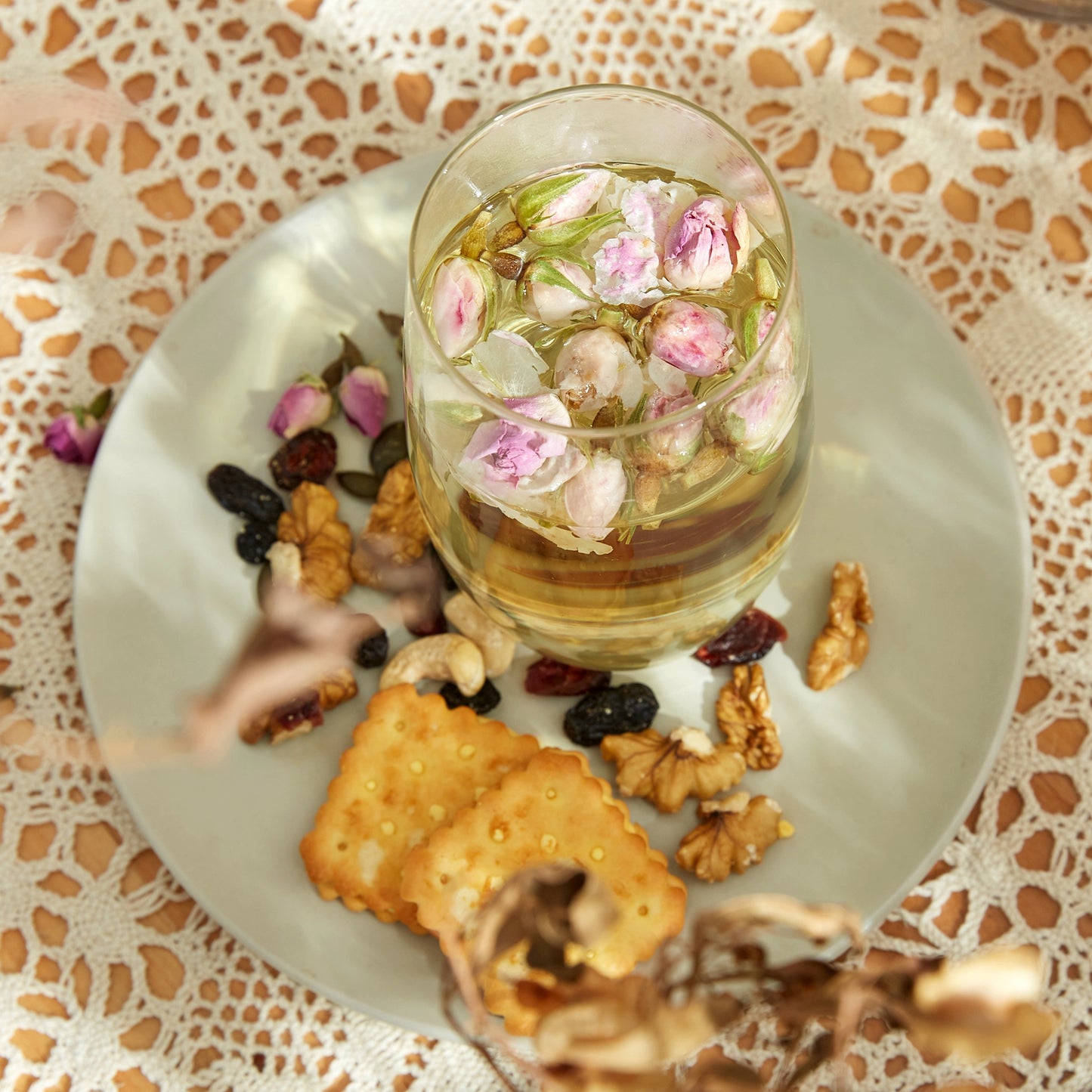 Cha Wu-[A] Pink Rose Buds(3oz),Loose Leaf Flower Petal Tea,Natural Fragrant Herbal Tea ,Afternoon Tea