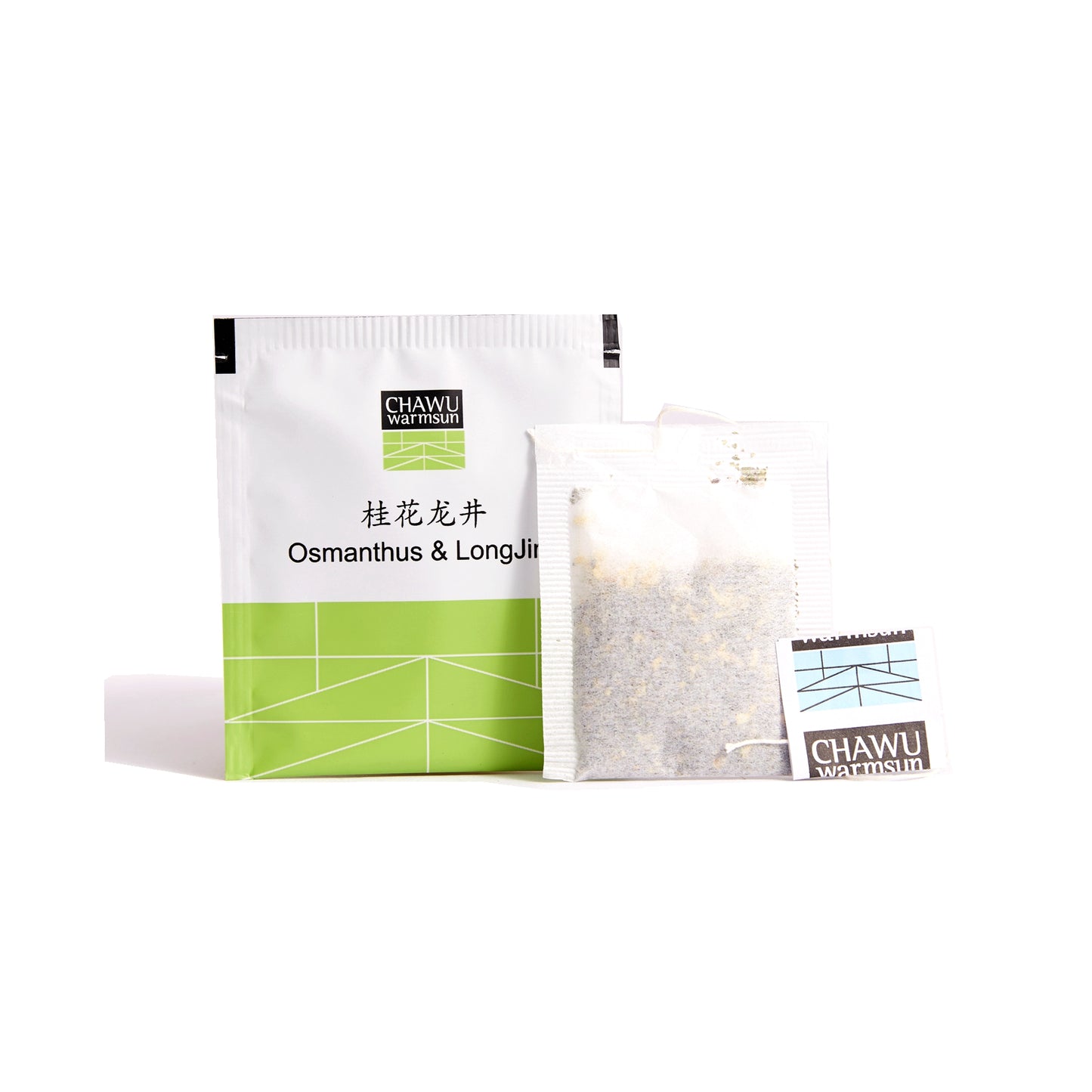 Cha Wu-Osmanthus & LongJing Green Tea Bags,50 Tea Bags,Natural Flower and Broken Tea