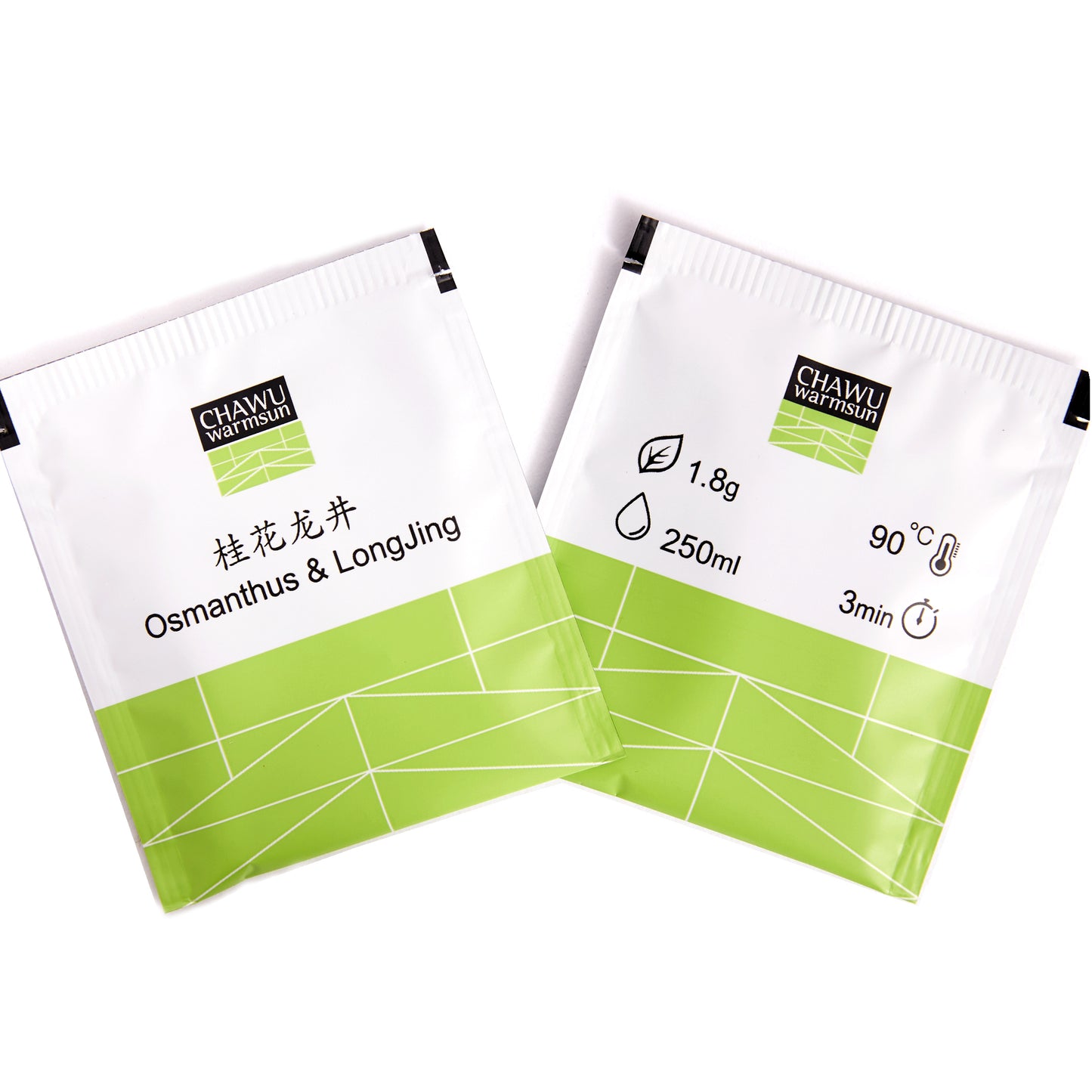 Cha Wu-Osmanthus & LongJing Green Tea Bags,50 Tea Bags,Natural Flower and Broken Tea