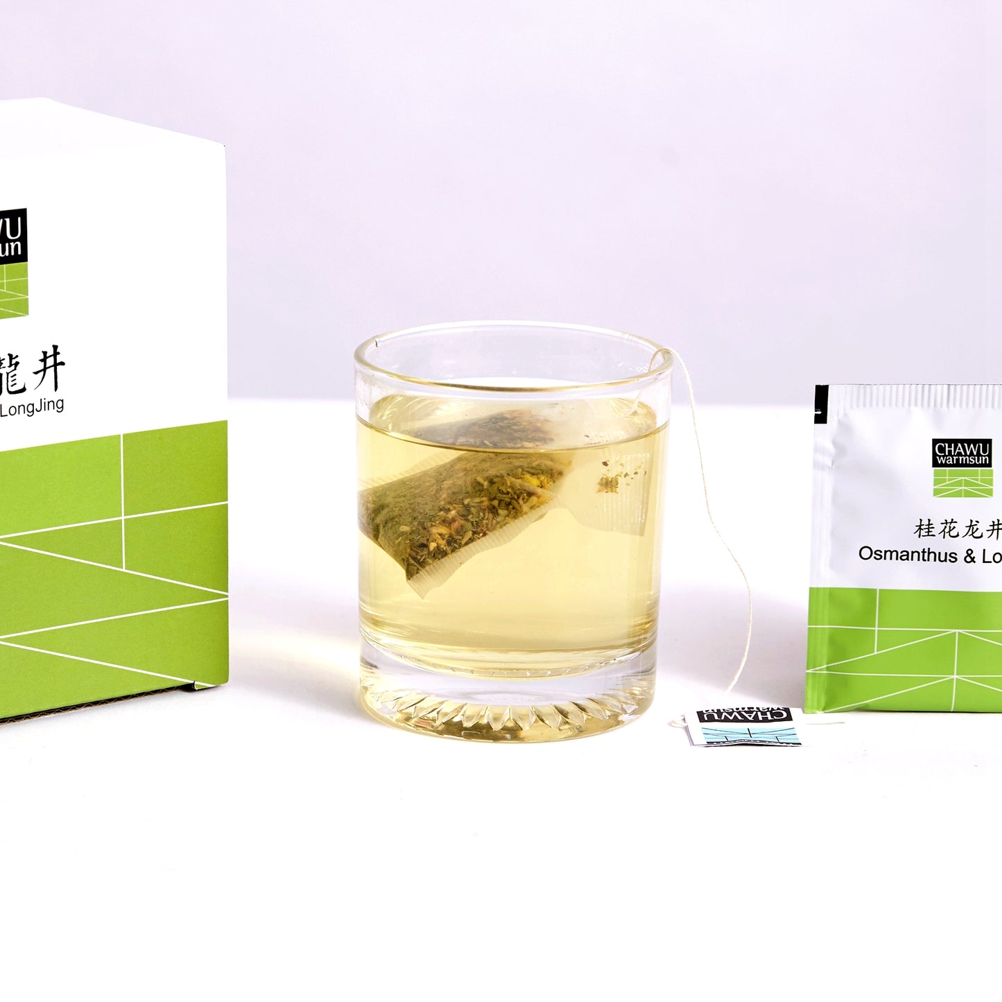 Cha Wu-Osmanthus & LongJing Green Tea Bags,50 Tea Bags,Natural Flower and Broken Tea