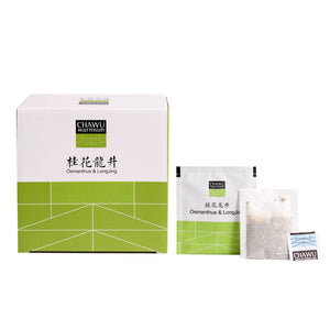 Cha Wu-Osmanthus & LongJing Green Tea Bags,50 Tea Bags,Natural Flower and Broken Tea